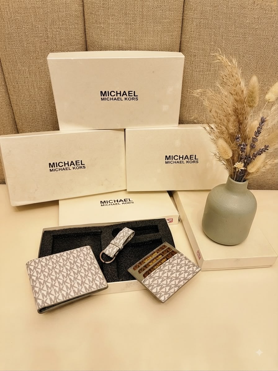 Michael Kors Premium Leather Wallet Combo With Original Brand Box