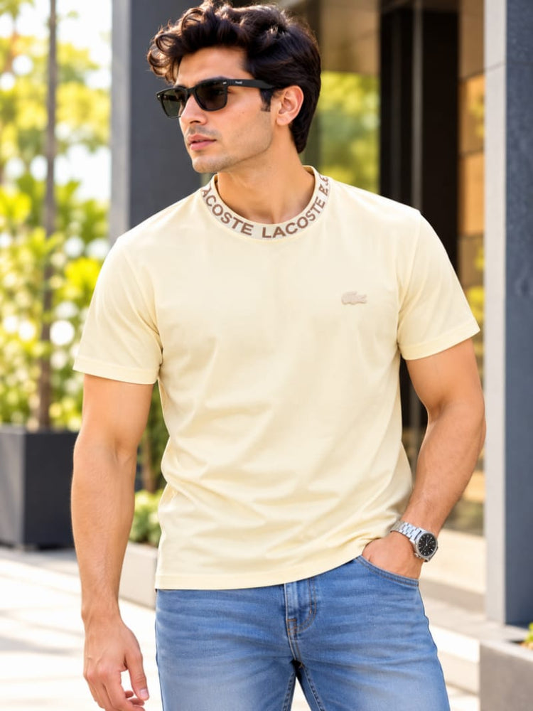Lacoste Premium Round Neck T-Shirt for Men – Cotton Lycra  Product Code: SC1061