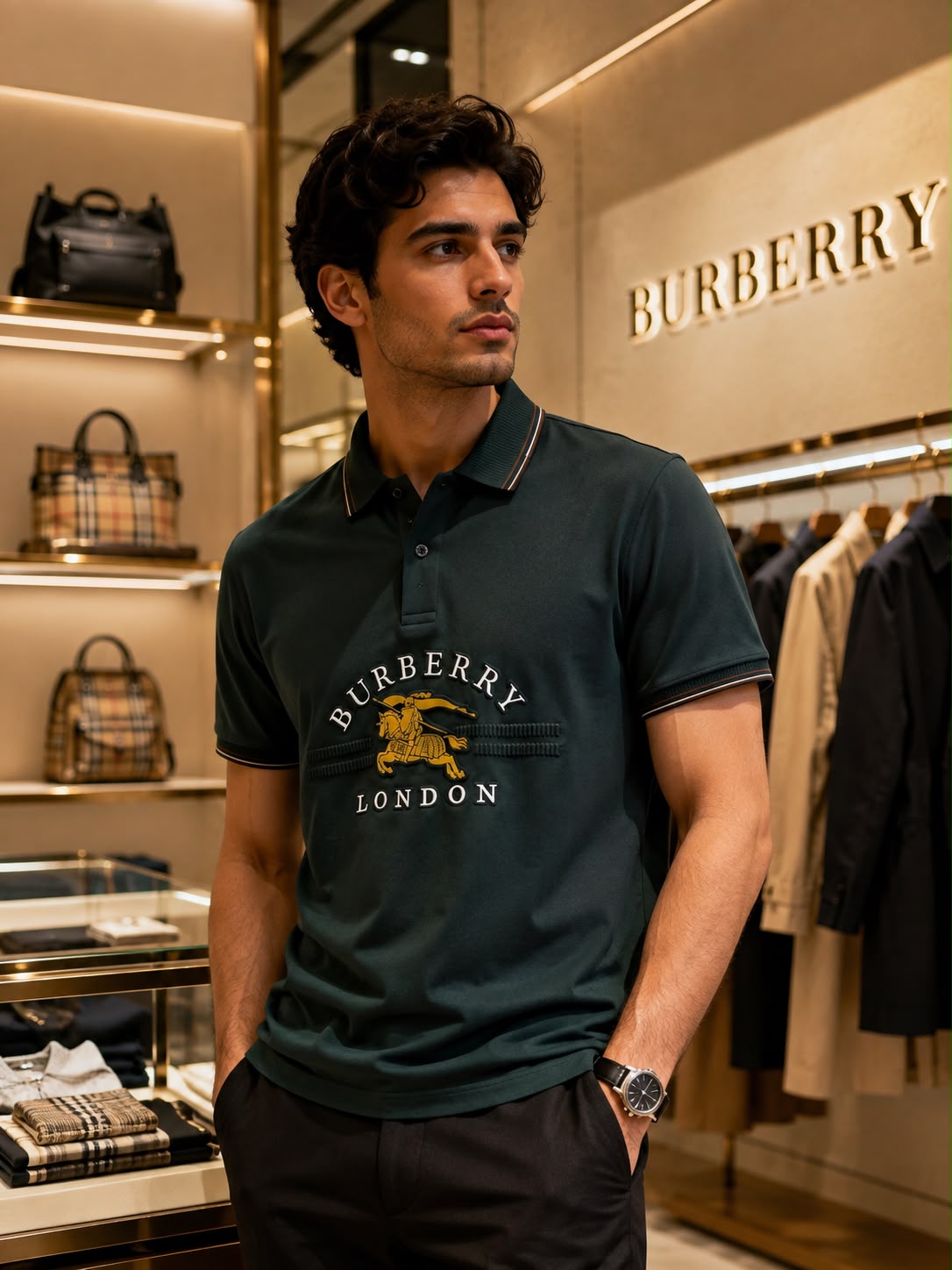 Premium Burberry Imported Polo T-Shirt – Cotton Lycra Store Article