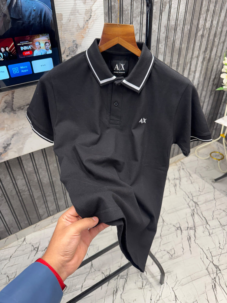 Armani Premium Polo Neck T-Shirt for Men – Imported Matty Cotton Lycra