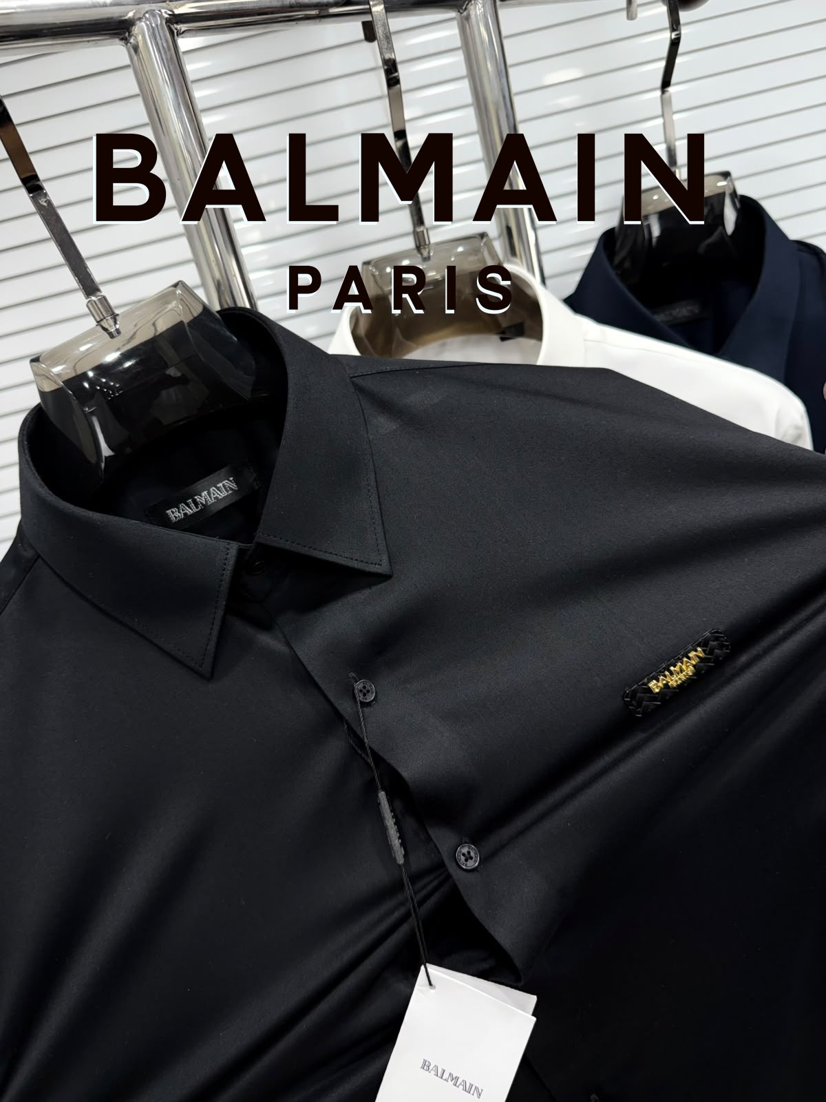 Balmain Patch Printed Premium Shirt for Men – Ghiza Cotton Lycra