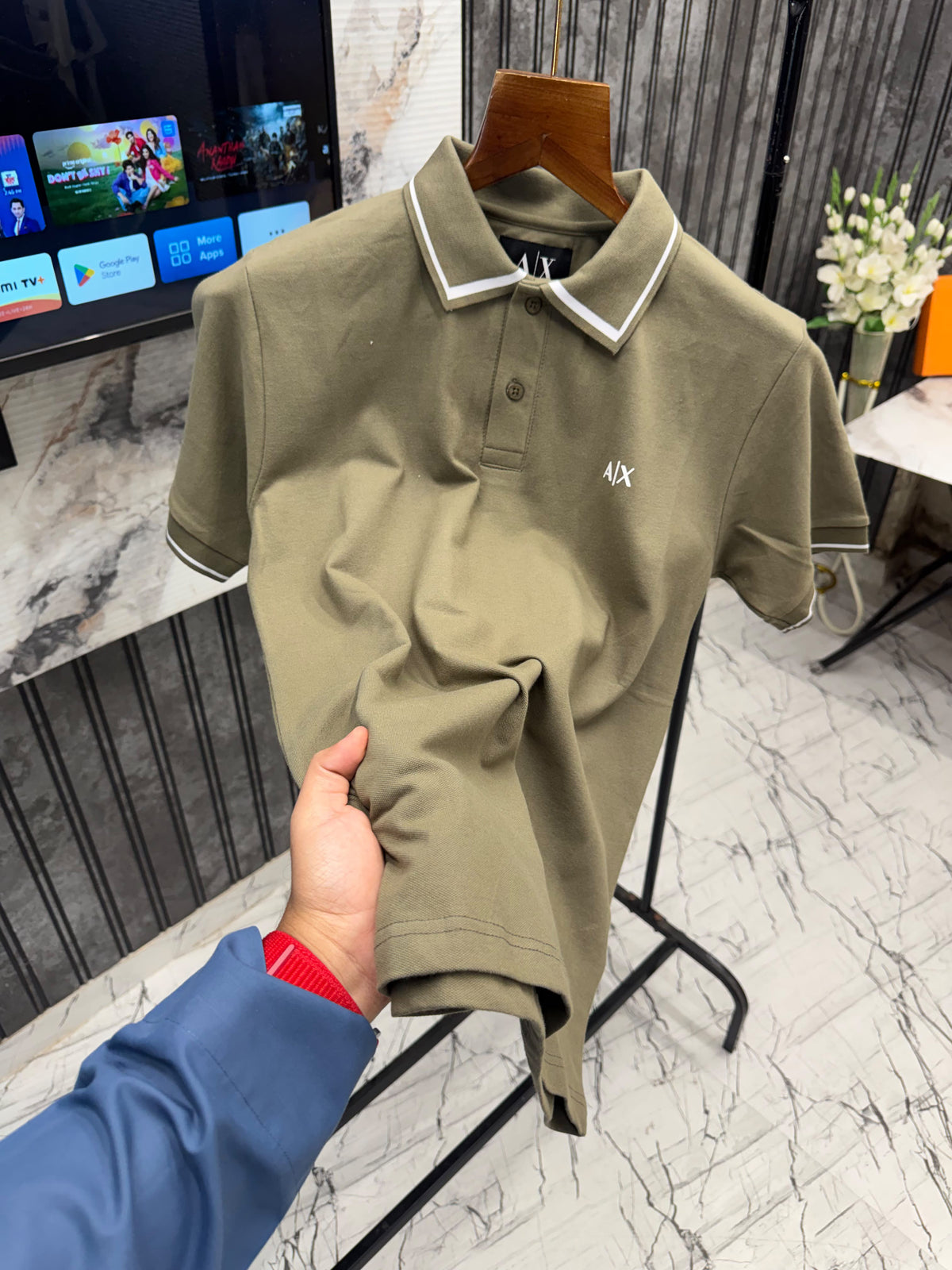Armani Premium Polo Neck T-Shirt for Men – Imported Matty Cotton Lycra