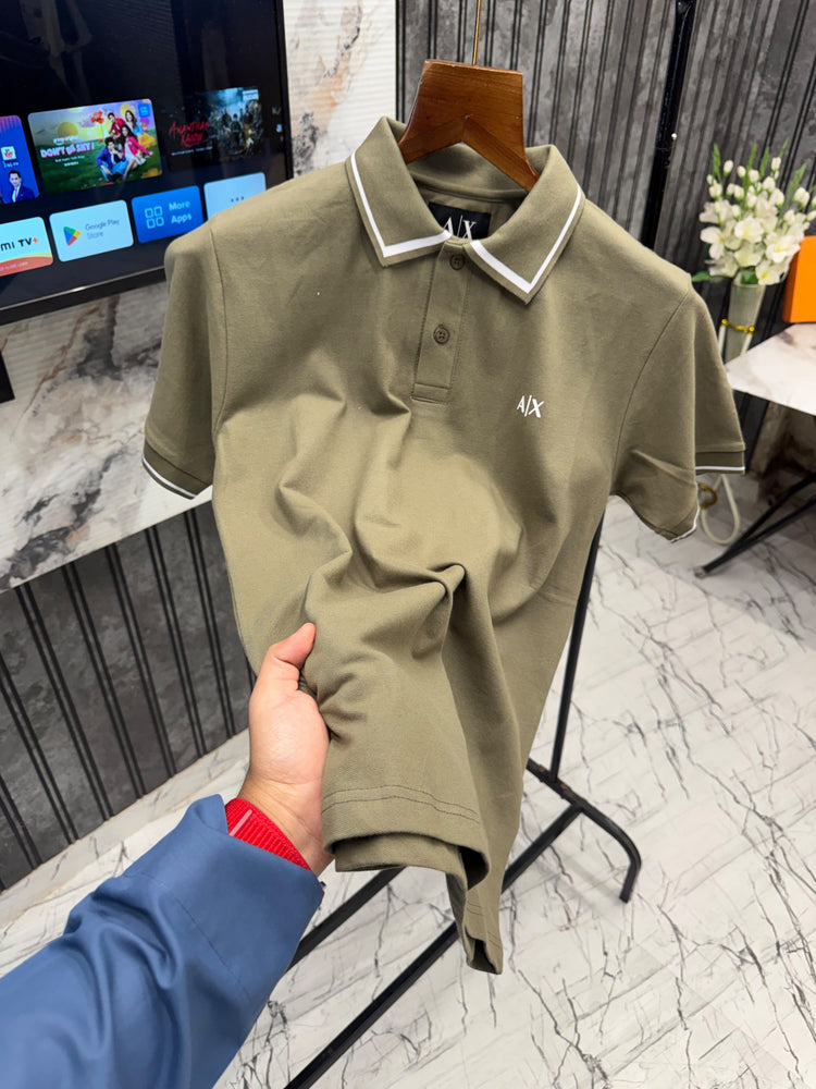 Armani Premium Polo Neck T-Shirt for Men – Imported Matty Cotton Lycra