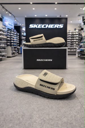Skechers Go Recovery Adjust Premium Slides – White & Black