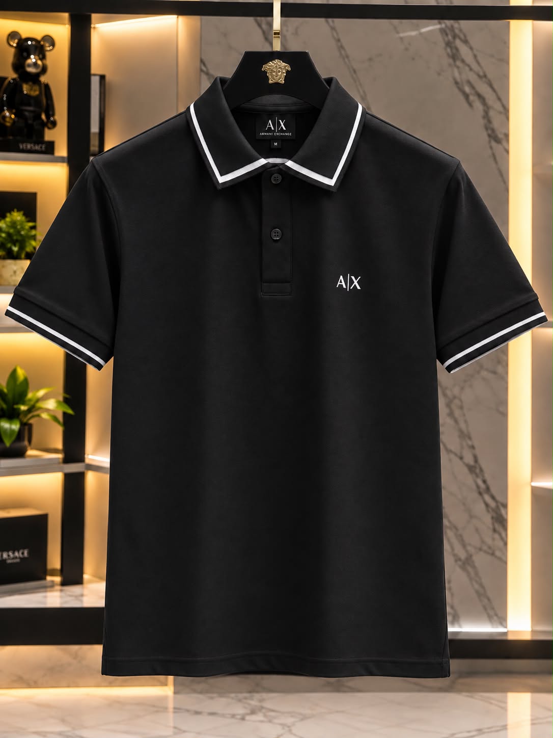 Armani Premium Polo Neck T-Shirt for Men – Imported Matty Cotton Lycra