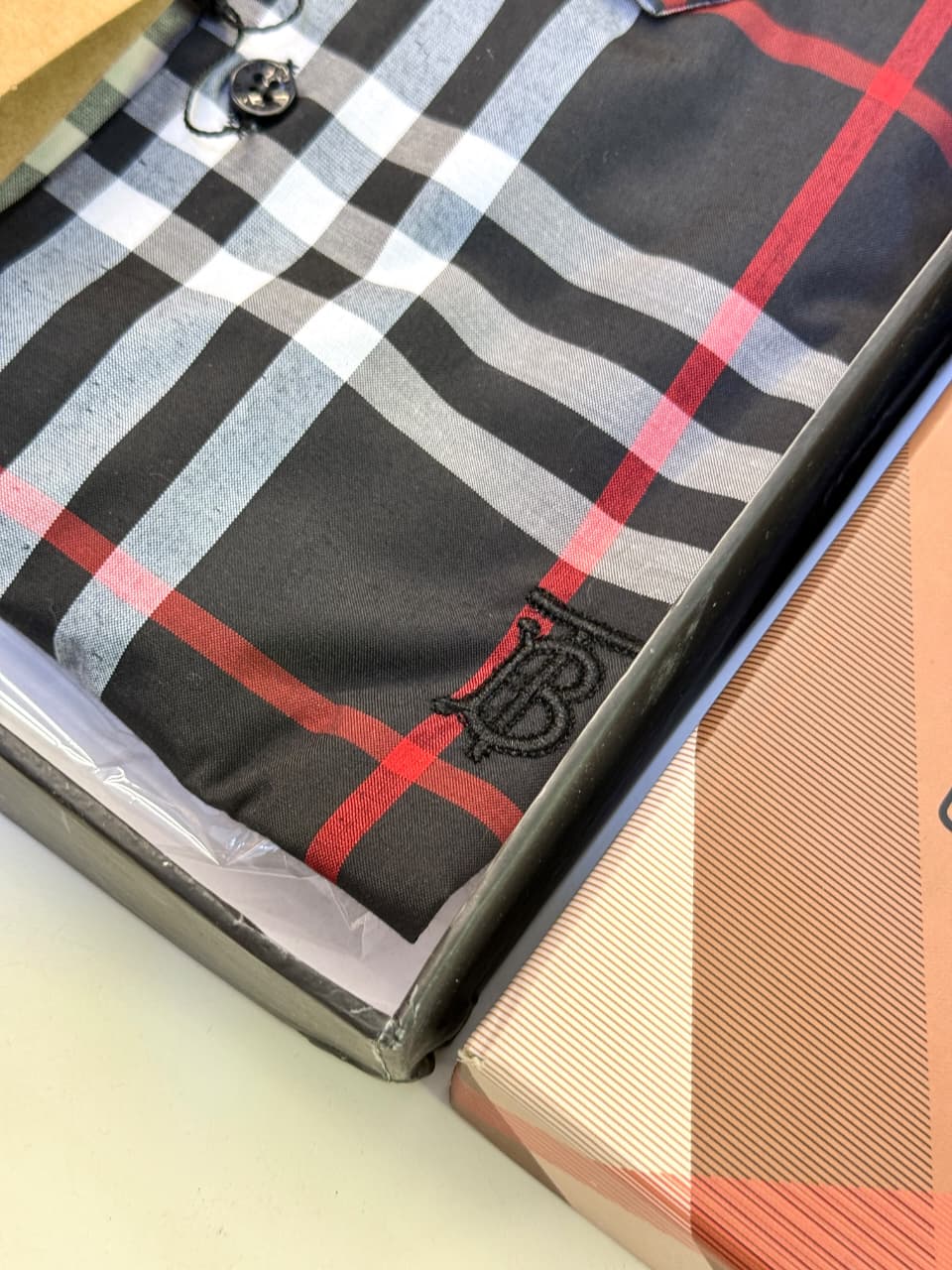 Burberry Checks Premium Shirt for Men – Standard Fit with Box & Carry Bag
