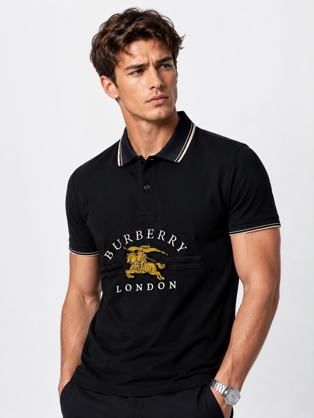 Premium Burberry Imported Polo T-Shirt – Cotton Lycra Store Article