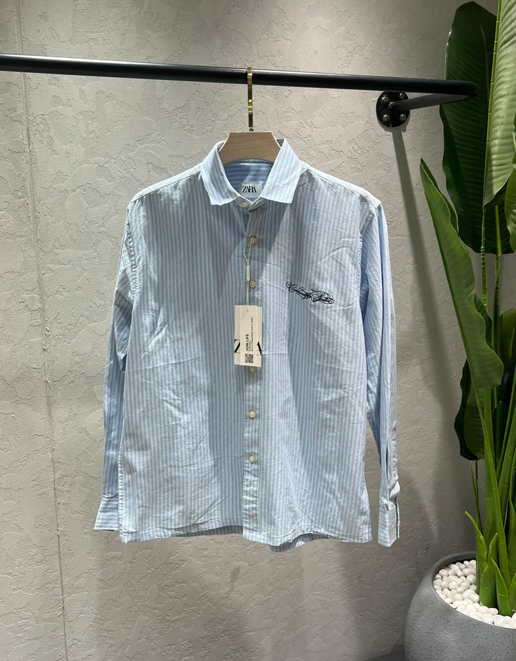 ZARA Front & Back Printed Shirt – Premium Imported Cotton Lycra Boxy Fit