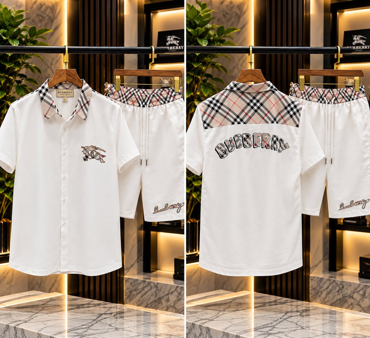 Burberry London Premium Linen Hunting Cord Set for Men