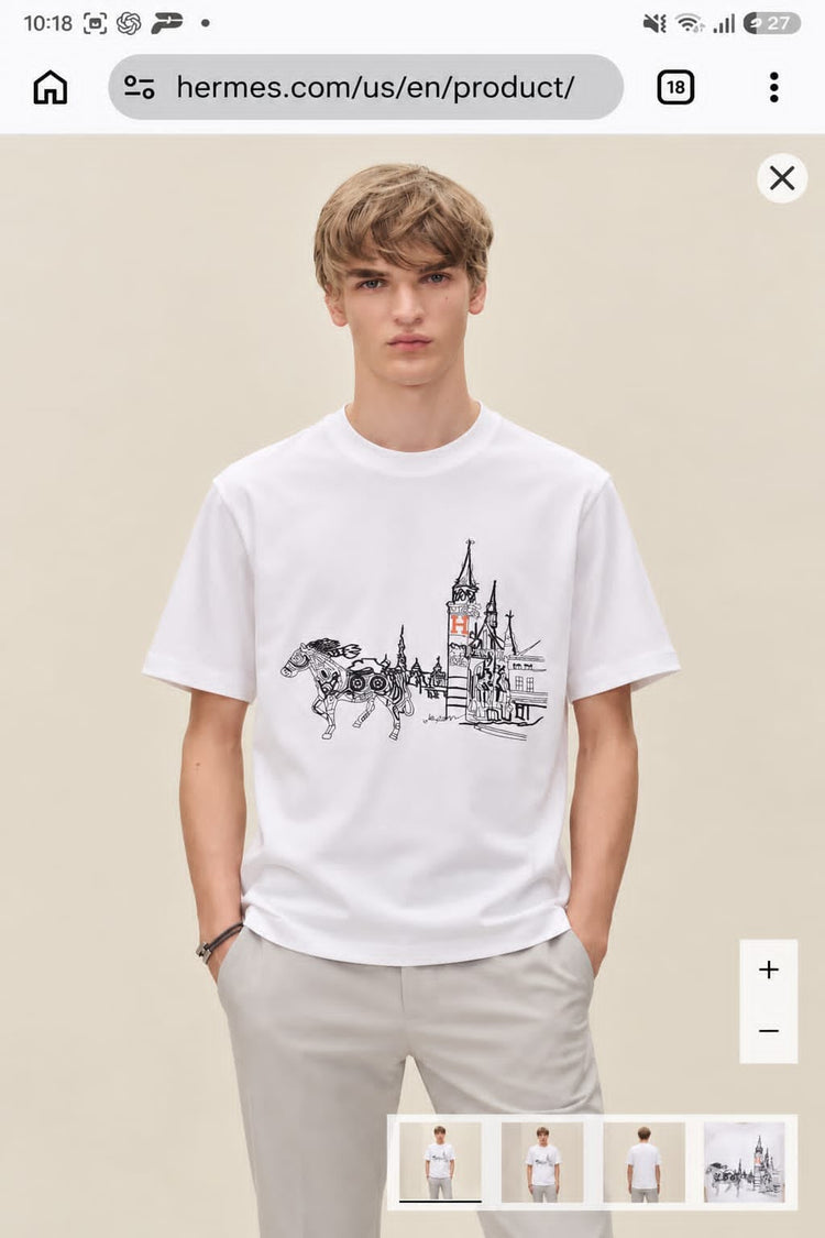 Hermès Classic T-Shirt for Men – Premium Cotton Lycra