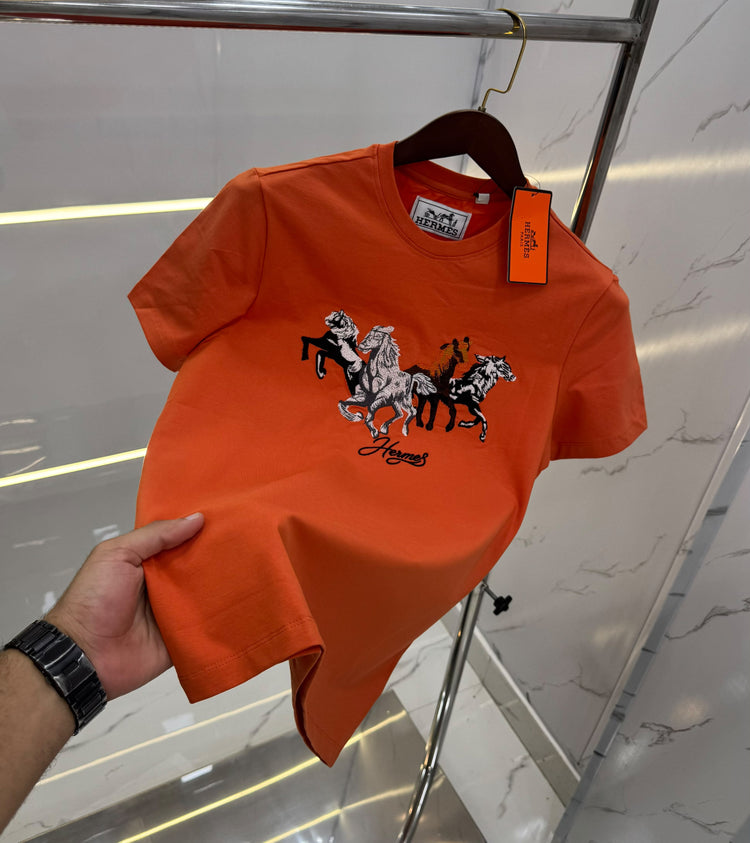 Hermès Classic T-Shirt for Men – Premium Cotton Lycra