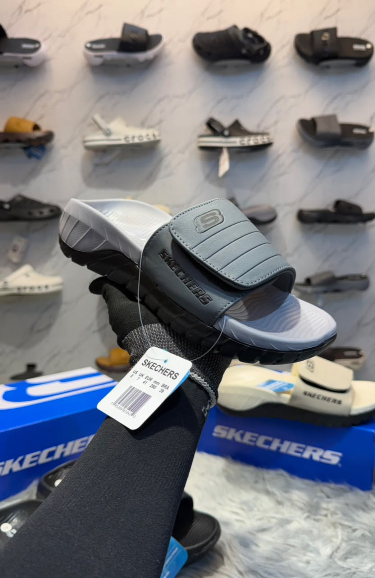 Skechers Go Recovery Adjust Premium Slides – White & Black