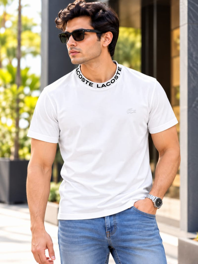 Lacoste Premium Round Neck T-Shirt for Men – Cotton Lycra  Product Code: SC1061